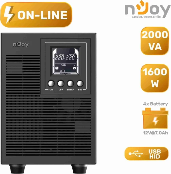 nJoy Echo Pro 2000VA UPS - 1600W Gruppo Di Continuità Online - immagine 3