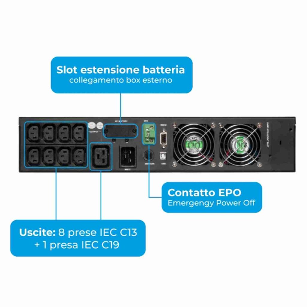 UPS Vultech Server Rack 3000VA Gruppo di continuità 3000W - IlTuoUPS