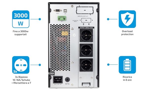 Vultech UPS Server 3000VA - Gruppo di Continuità 3000W - immagine 2