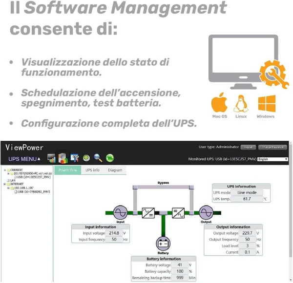nJoy Aten PRO UPS 3000VA Online Industriale - Gruppo di Continuità 2700W - immagine 5